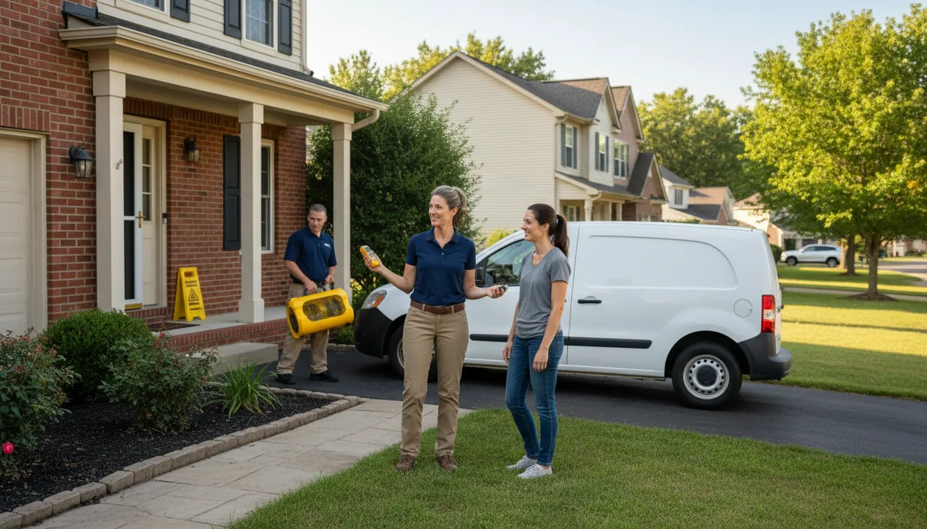 Residential water damage restoration in Pearl City, IL